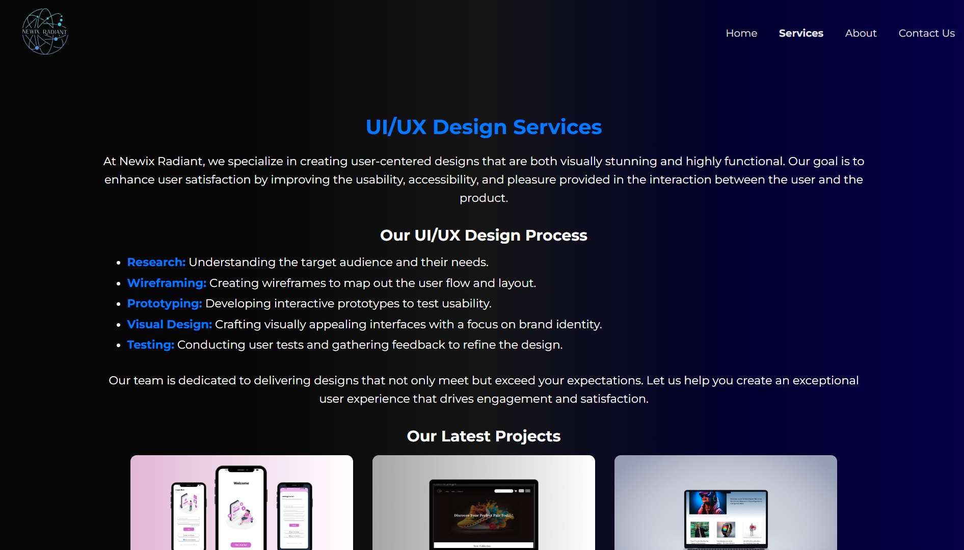 Team section screenshot