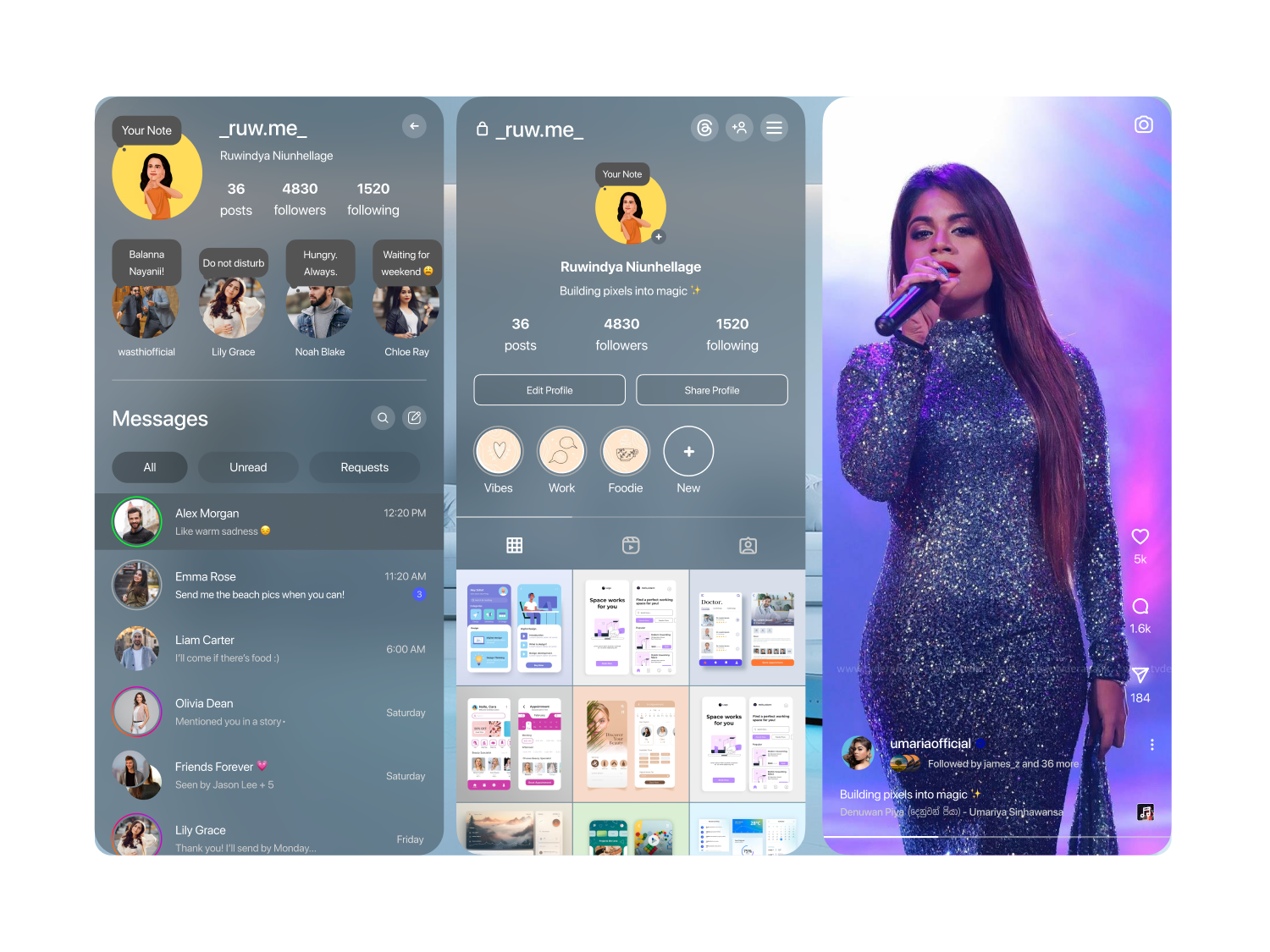 Instagram Spatial UI for Apple Vision Pro