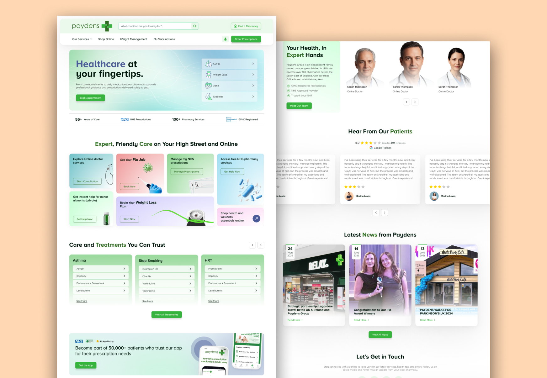Paydens Homepage Design